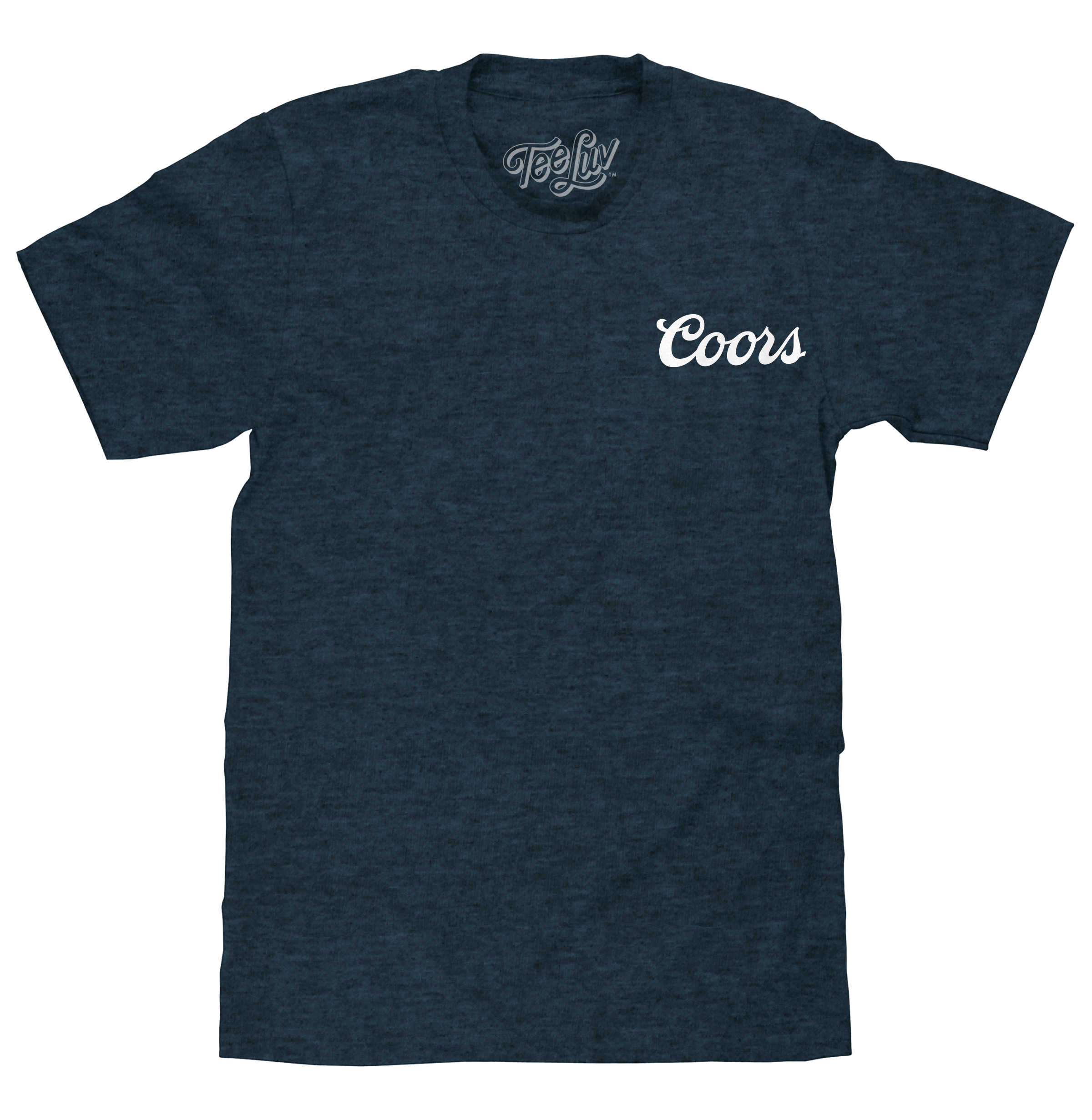 Original Coors Rodeo Cowboy Front and Back Print T-Shirt - Denim Black Heather