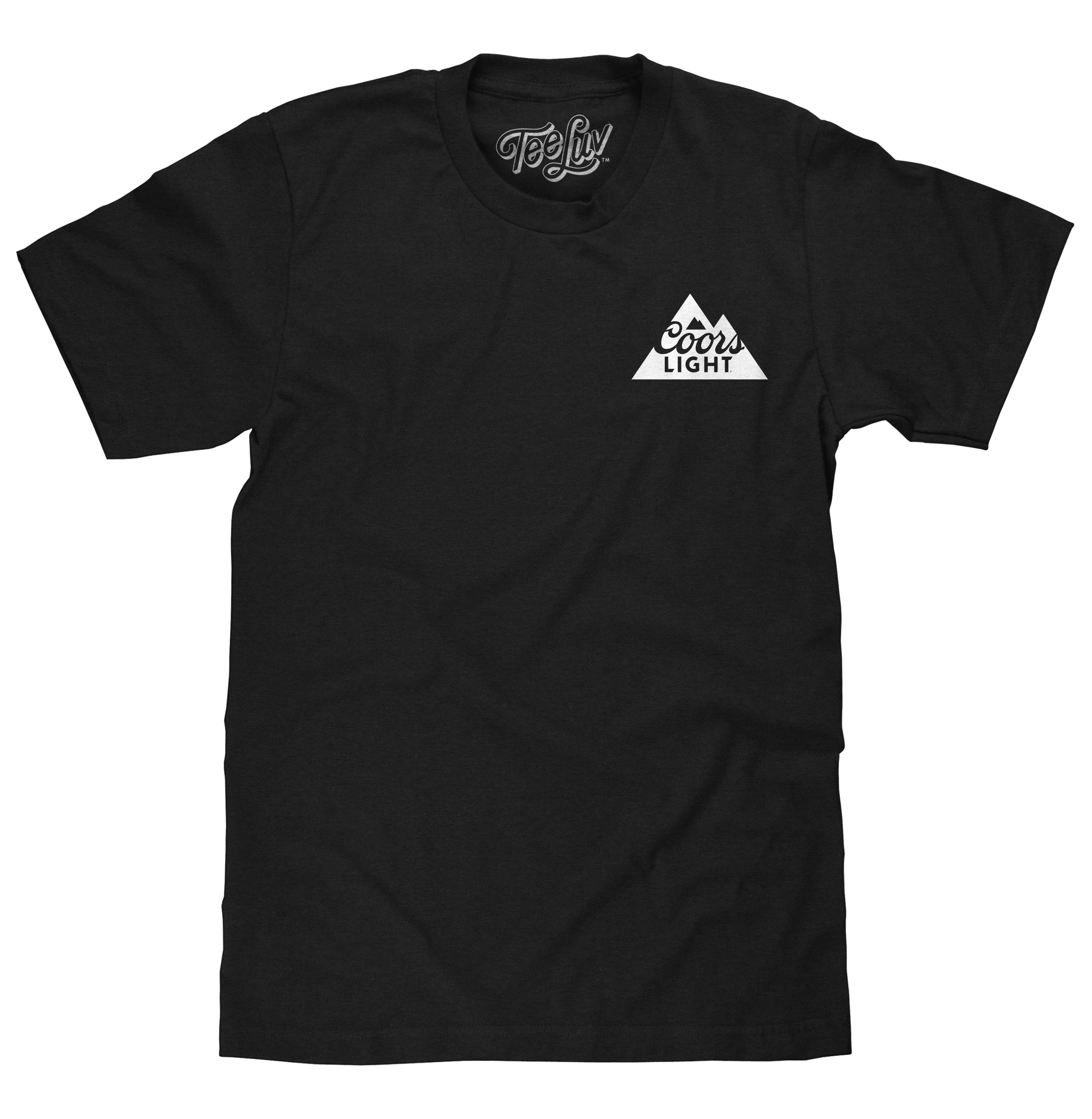 Coors Light Cold as the Rockies Left Chest Front and Back Print T-Shirt - Black