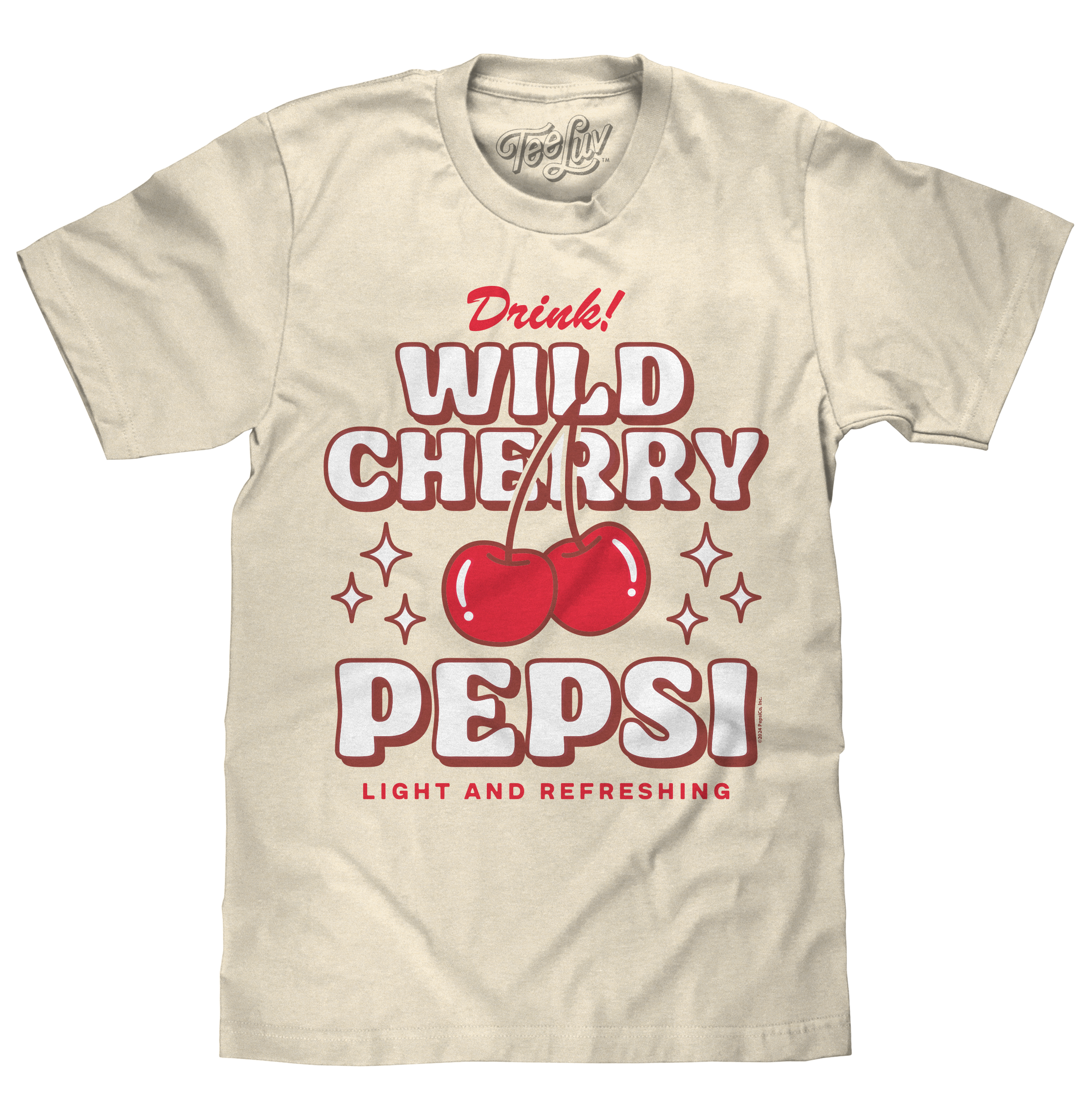 Wild Cherry Pepsi 70s Soda Logo T-Shirt - Cream