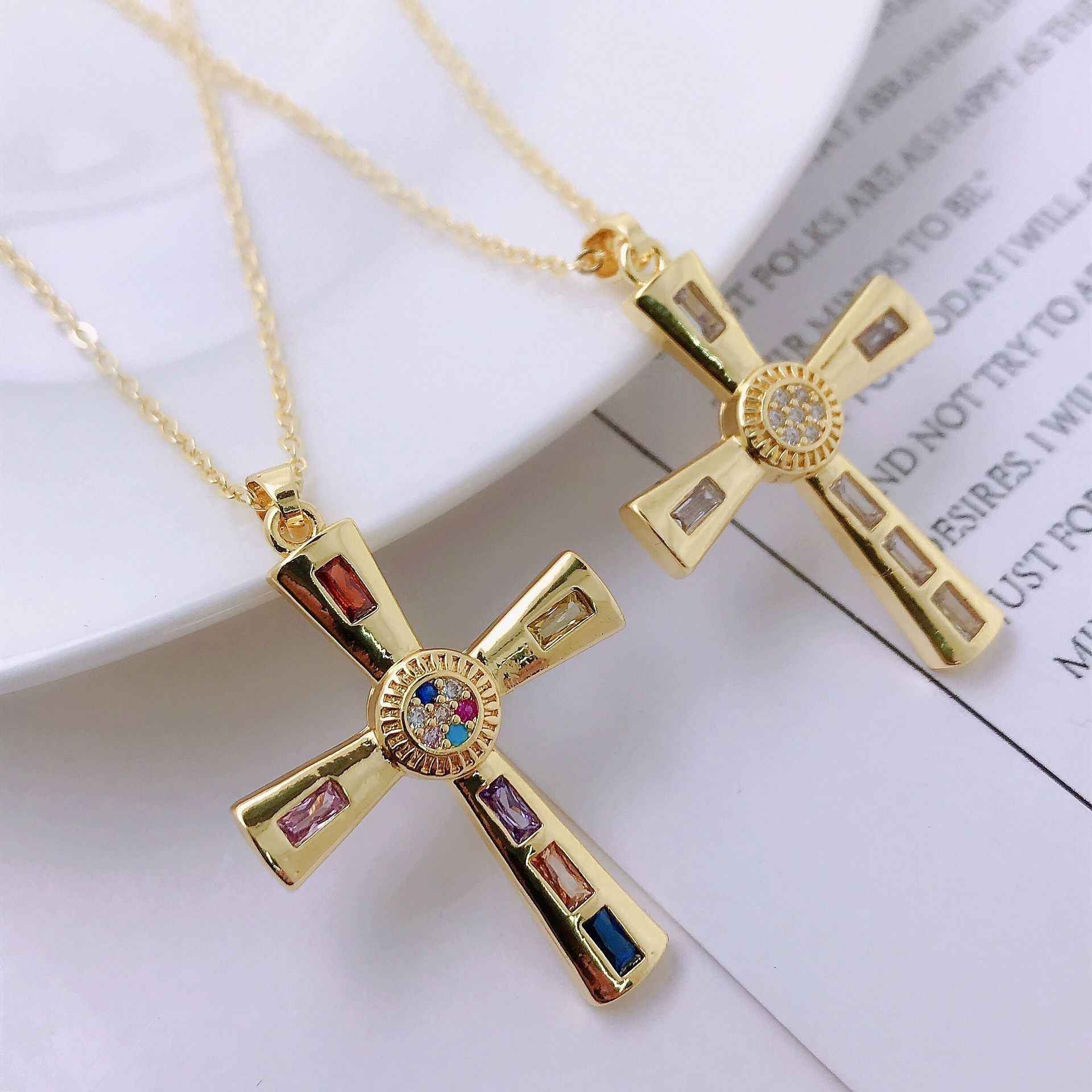 Niche Personality Hip Hop Men&amp;#39;s Cross Necklace Pendant - Hip Hop Men&amp;#39;s Cross Necklace