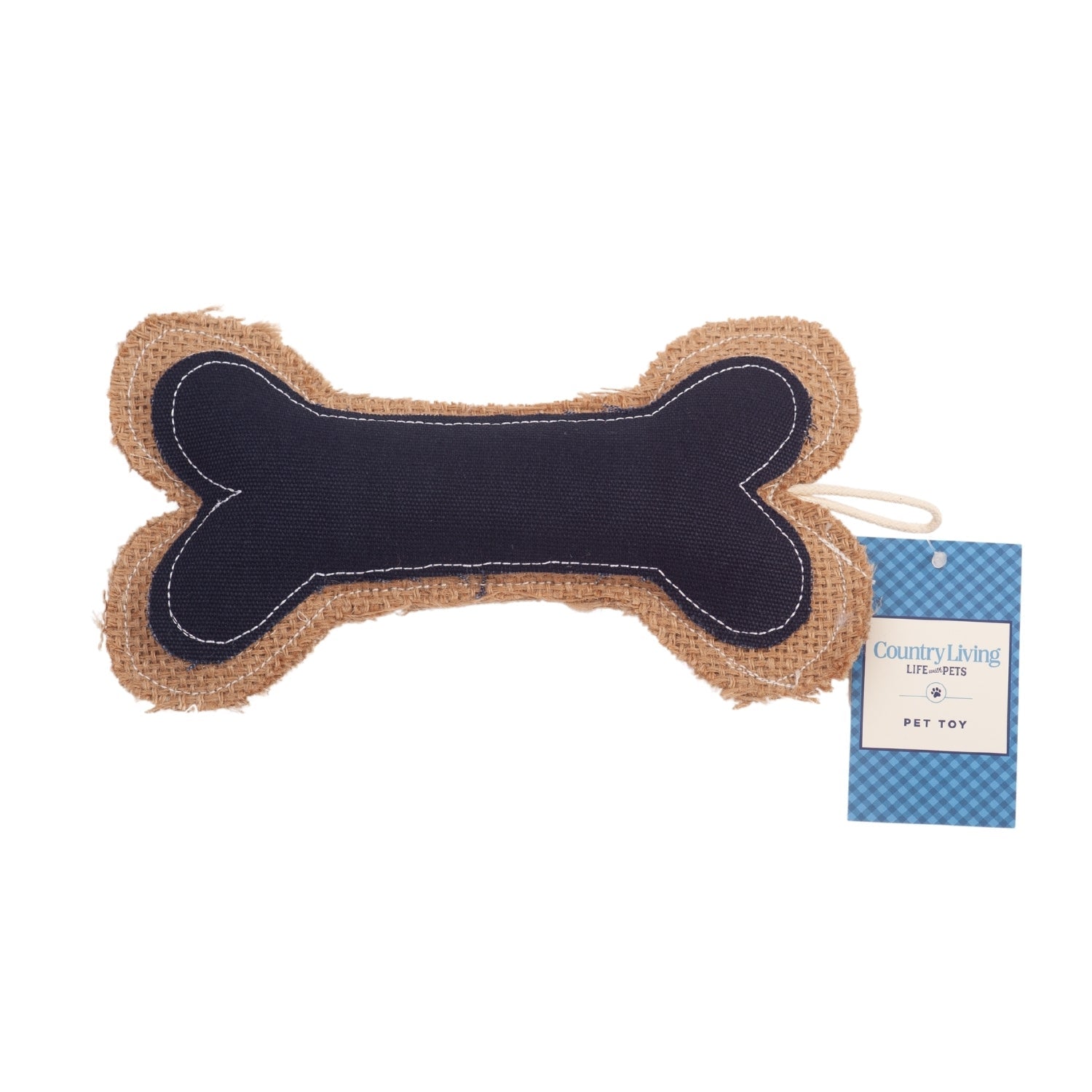 Country Living Jean Leather-Jute Bone Pillow Dog Chew Toy – Durable, Safe and Non-Toxic