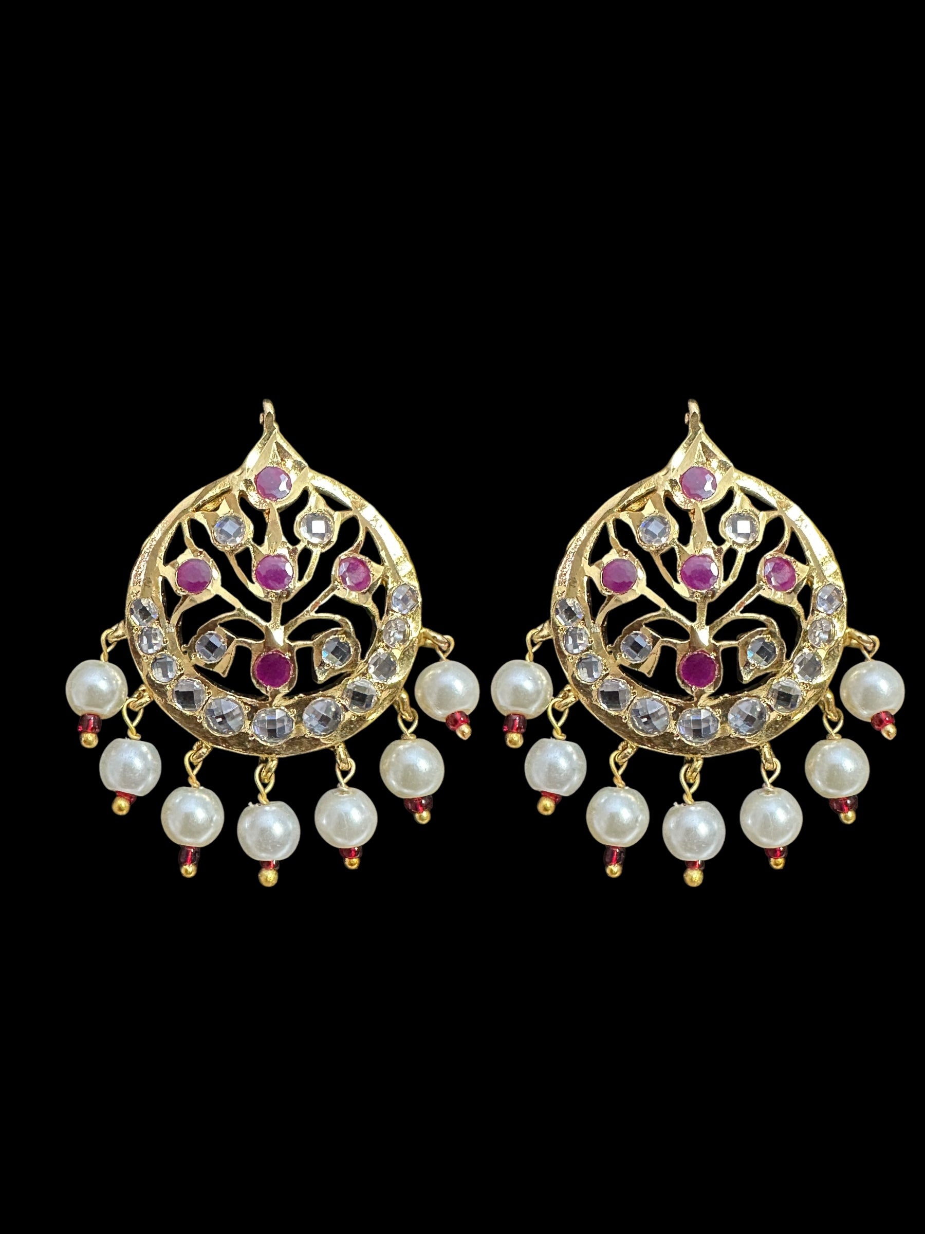 ET544 Asmee earrings in rubies (SHIPS IN 4 WEEKS )