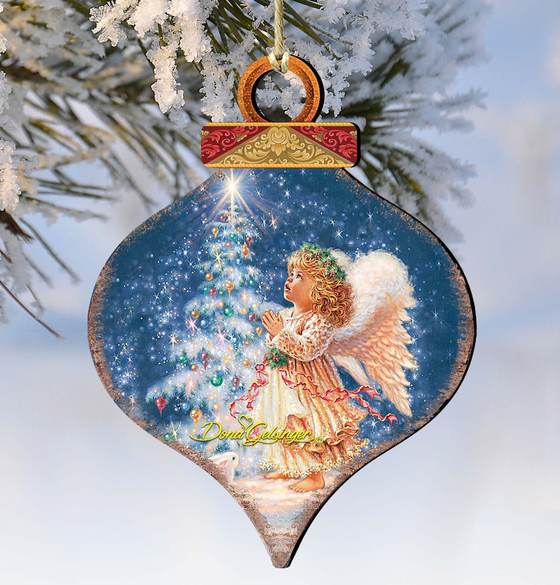 Light of Christmas Angel Wooden Ornaments by Gelsinger - Nativity Holiday Decor - 8031152-0703