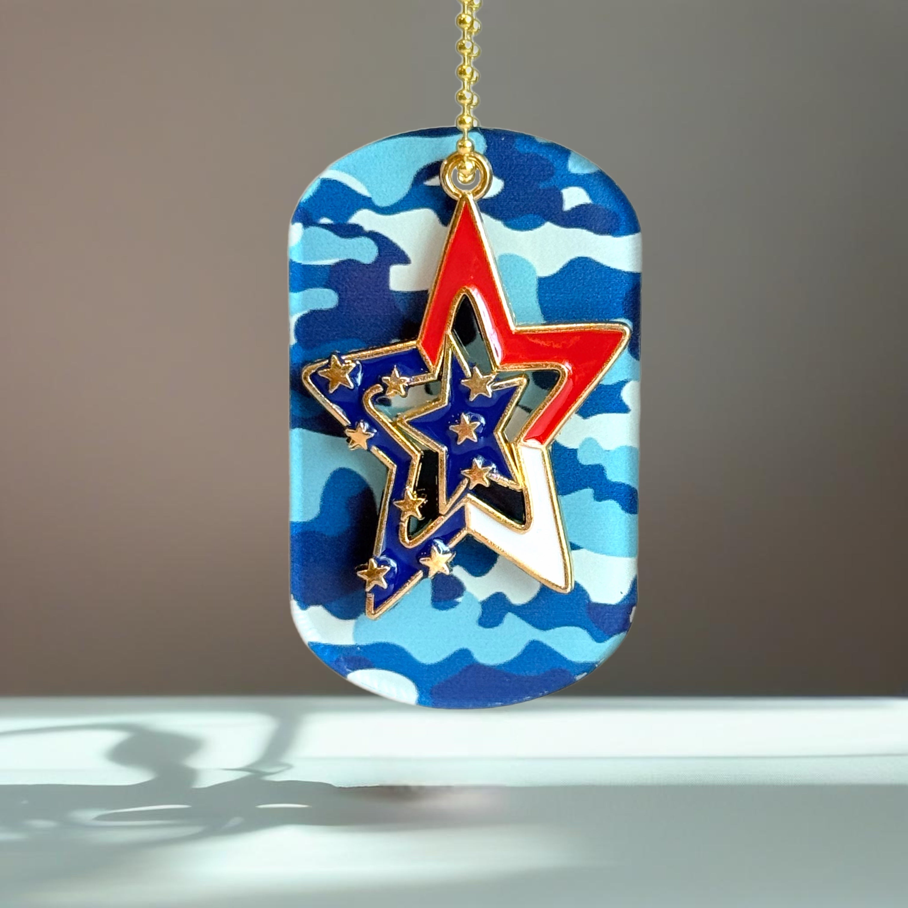 Blue Camo Freedom Charm - Tumbler Handle Charm
