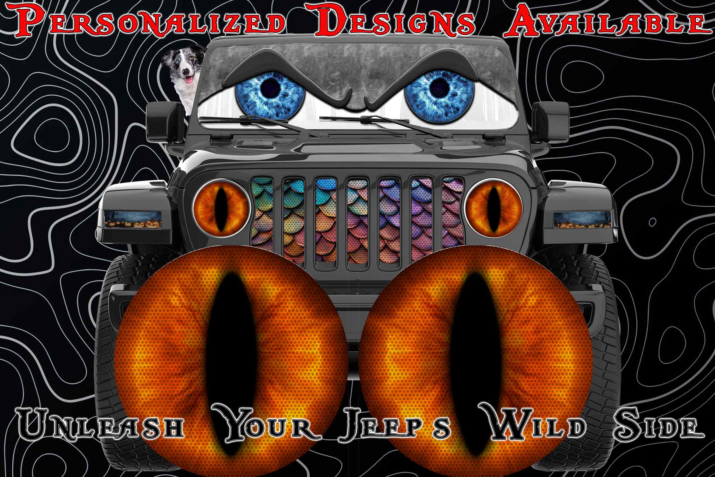 orange cat eyes for the headlight decals