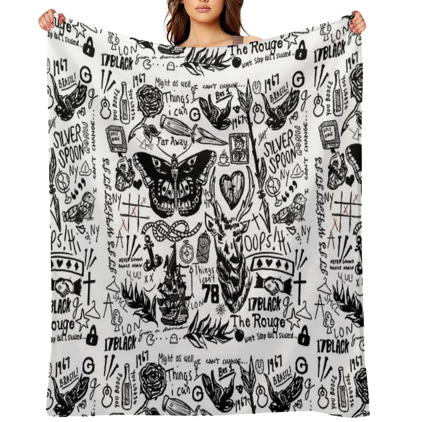 Tattoos Collage Throw Blanket