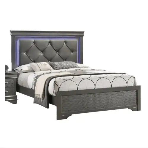 (.22) Style Loft Collection LED Backlight Tufted Queen Bed