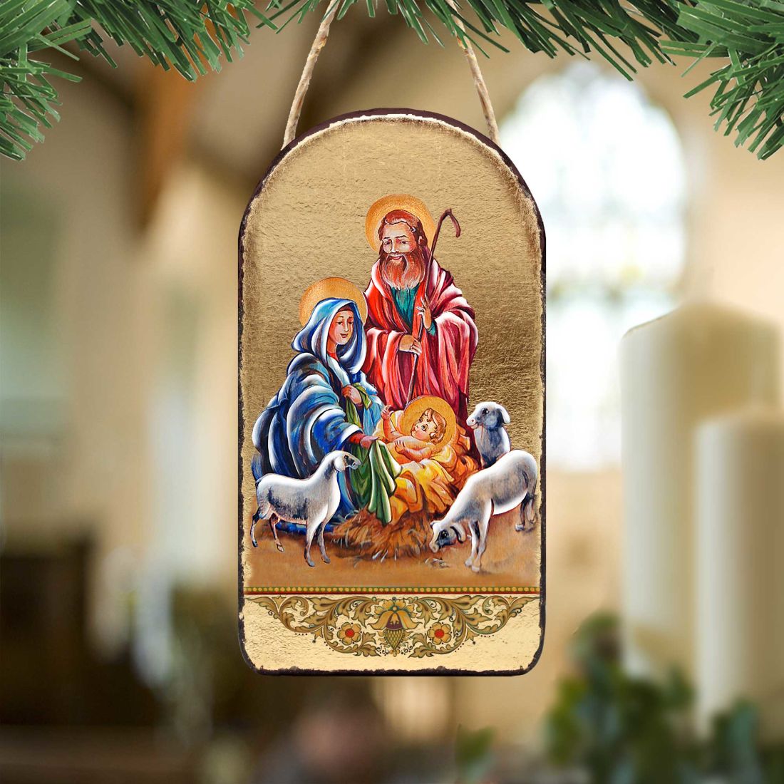 Holy Family Religious Christian Sacred Icon Ornament - Inspirational Icon Decor - 87050