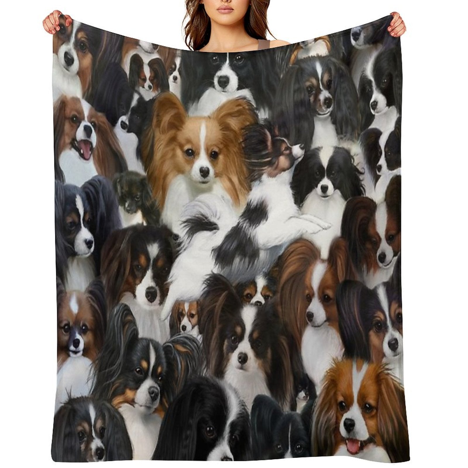 Fly Little Butterfly! Papillon And Phalene Collage Throw Blanket