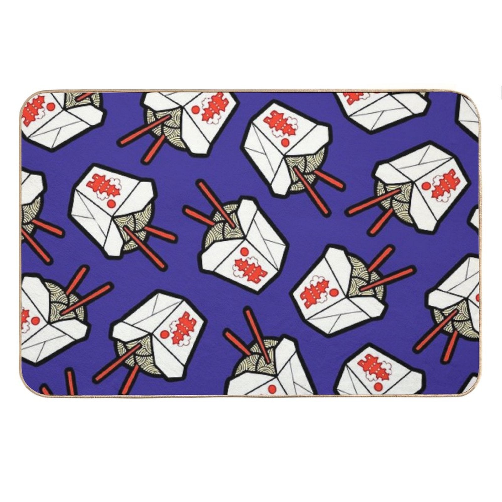 Take-Out Noodles Box Pattern Bath Mat