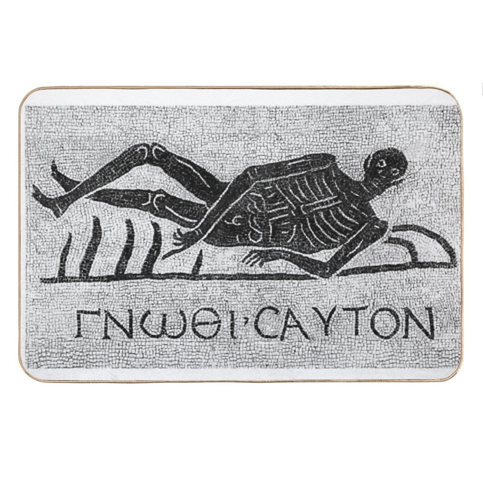 Know Thyself - Roman Mosaic - Greek Text Bath Mat