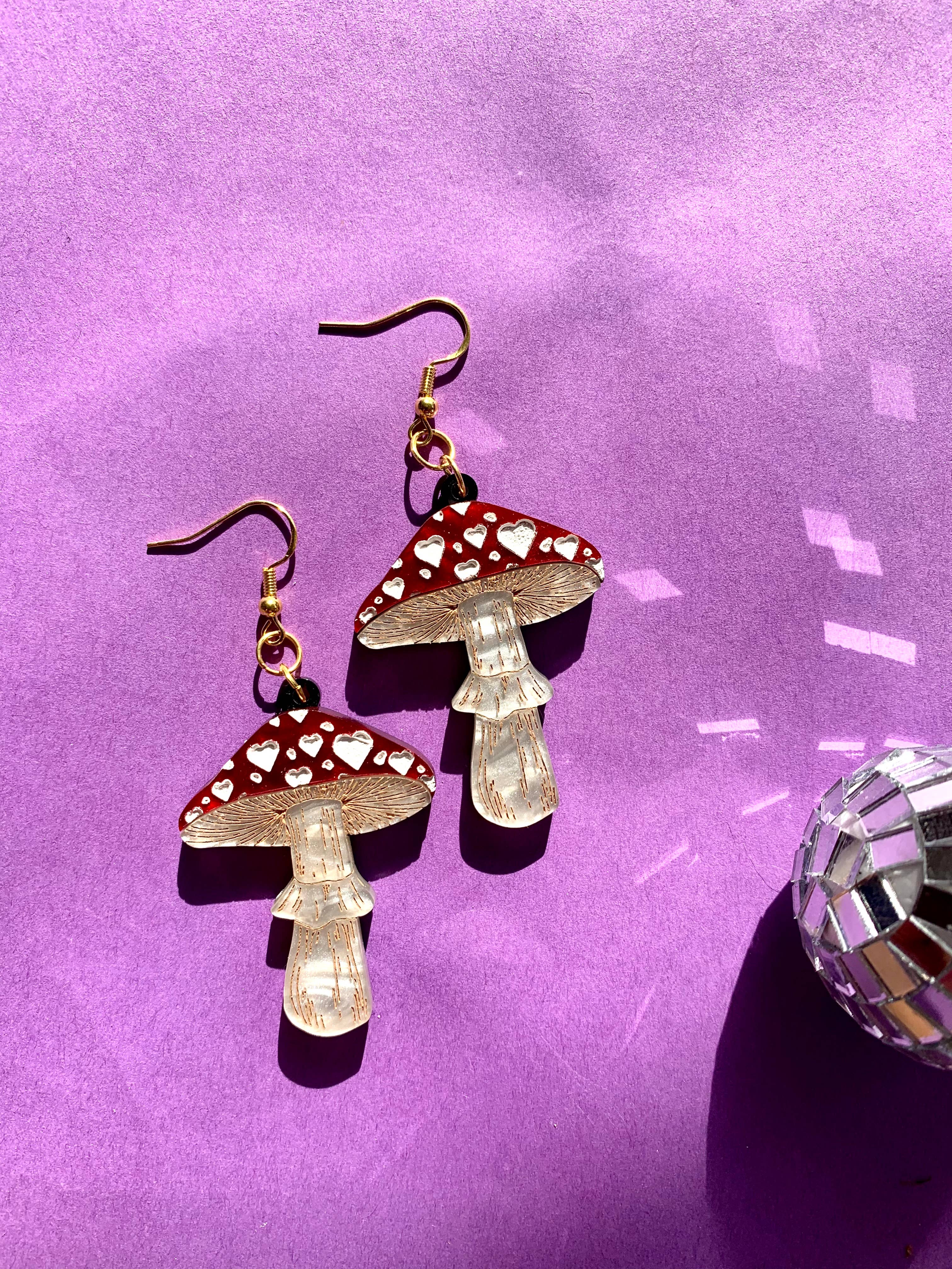 I Love You Very Mush Acrylic Statement Earrings