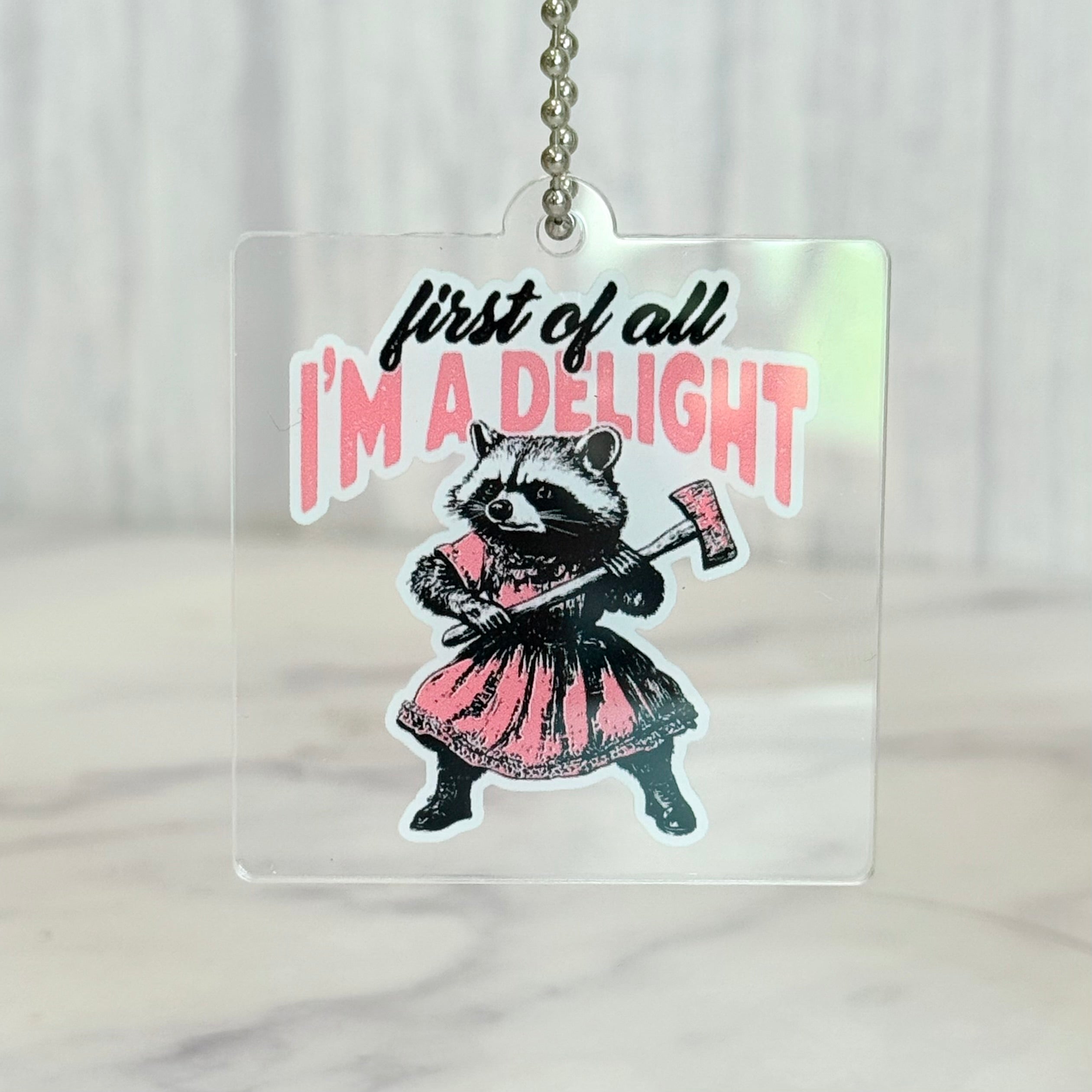I’m A Delight Raccoon Charm- Tumbler Handle Charm