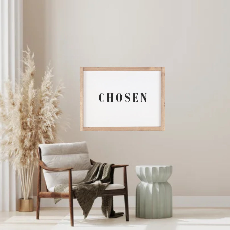 Chosen Wood sign / Chosen framed wall art / Christian home decor / Gifts For Women Christian decor / Christian living / Salted Words