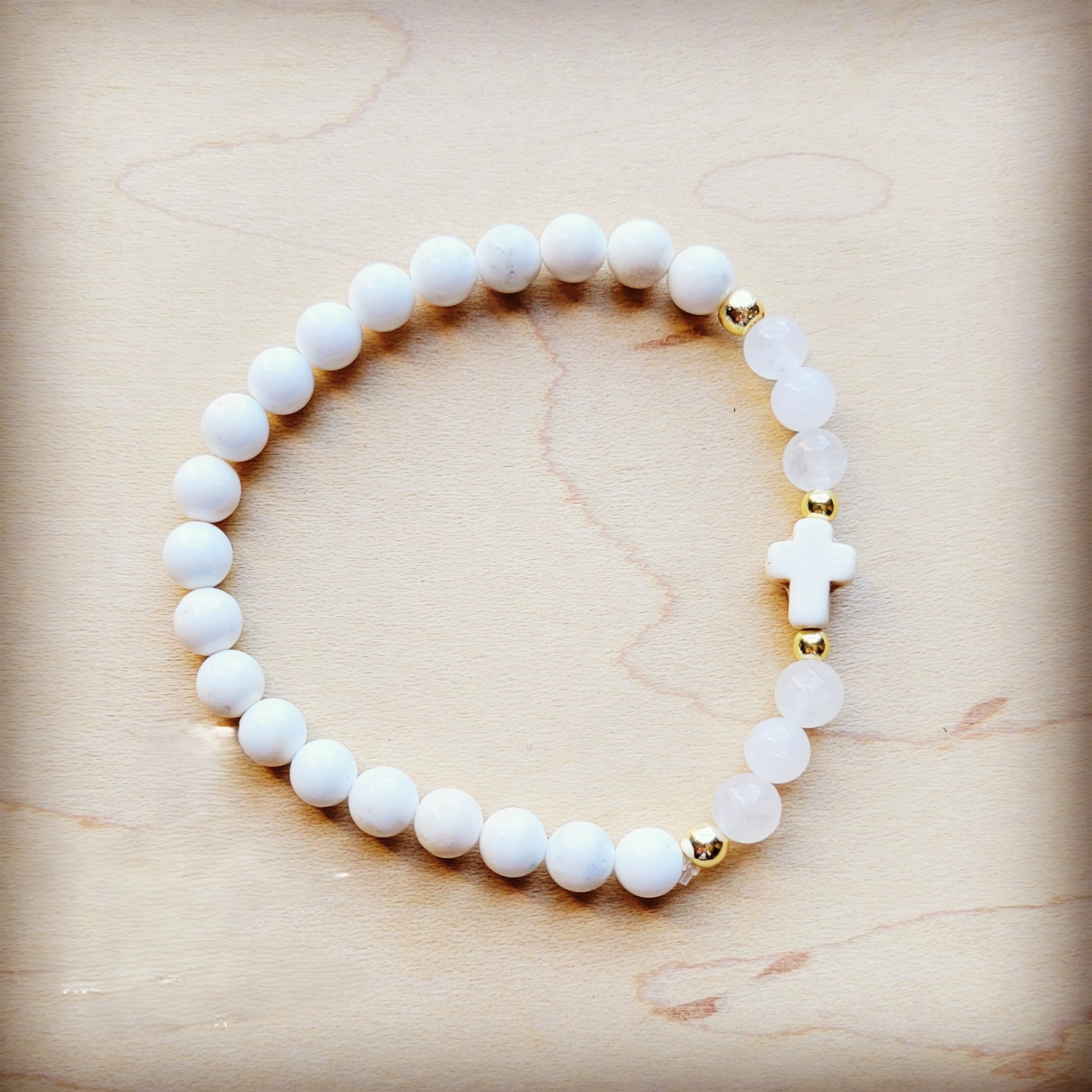 Natural Jade and Hematite Beaded Stretch Bracelet 806x