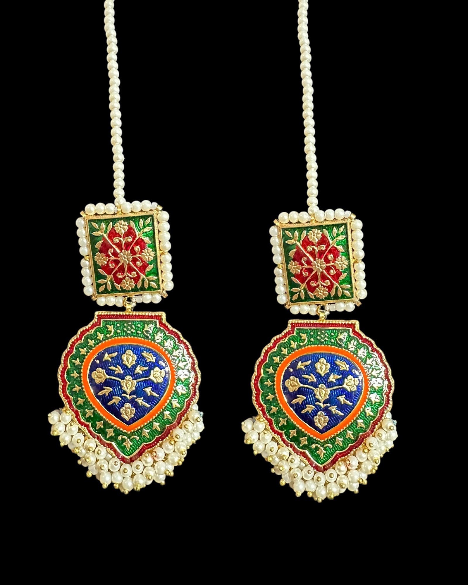 Ulfat meenakari earrings DER15 (READY TO SHIP )
