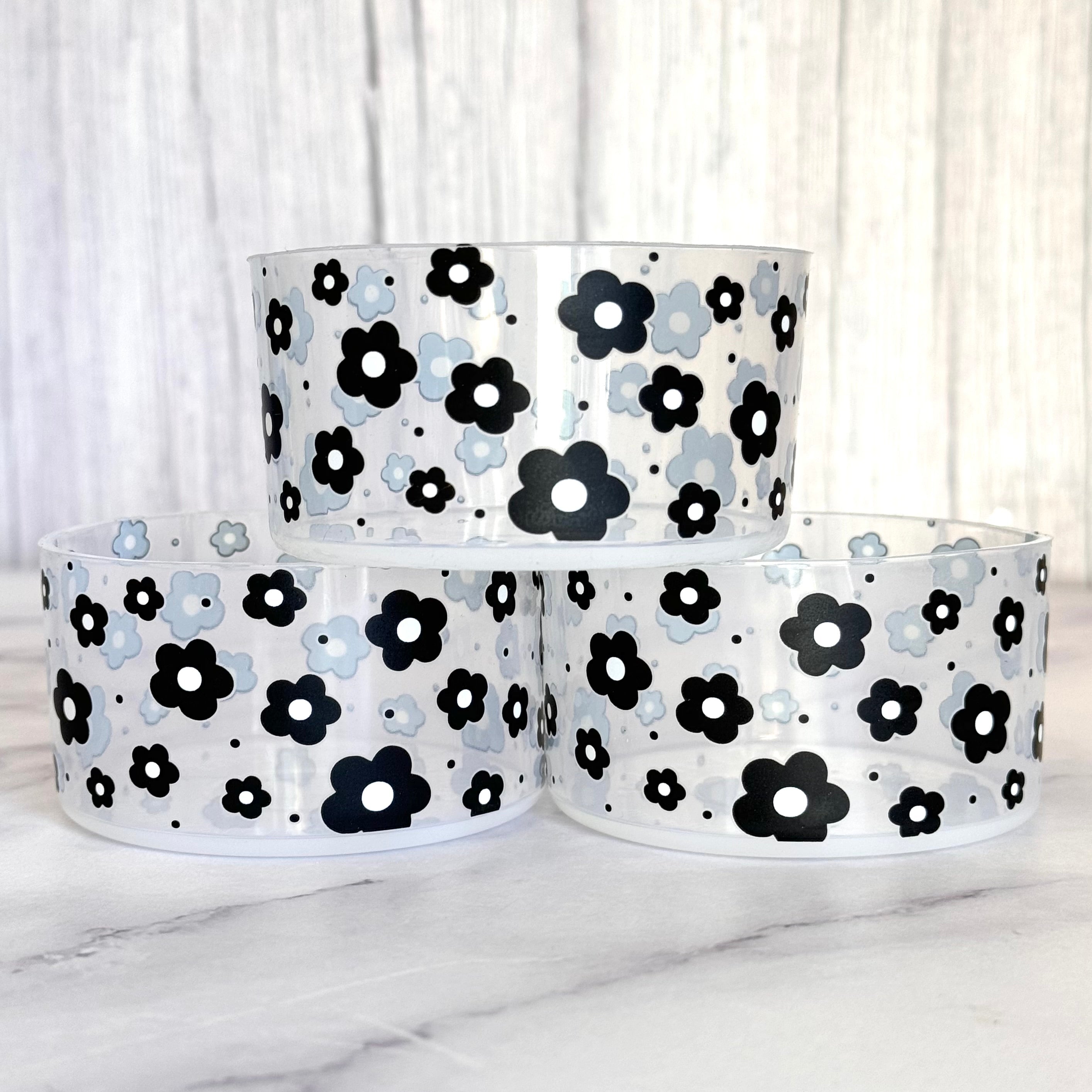 CLEAR BLACK DAISIES Tumbler Boot
