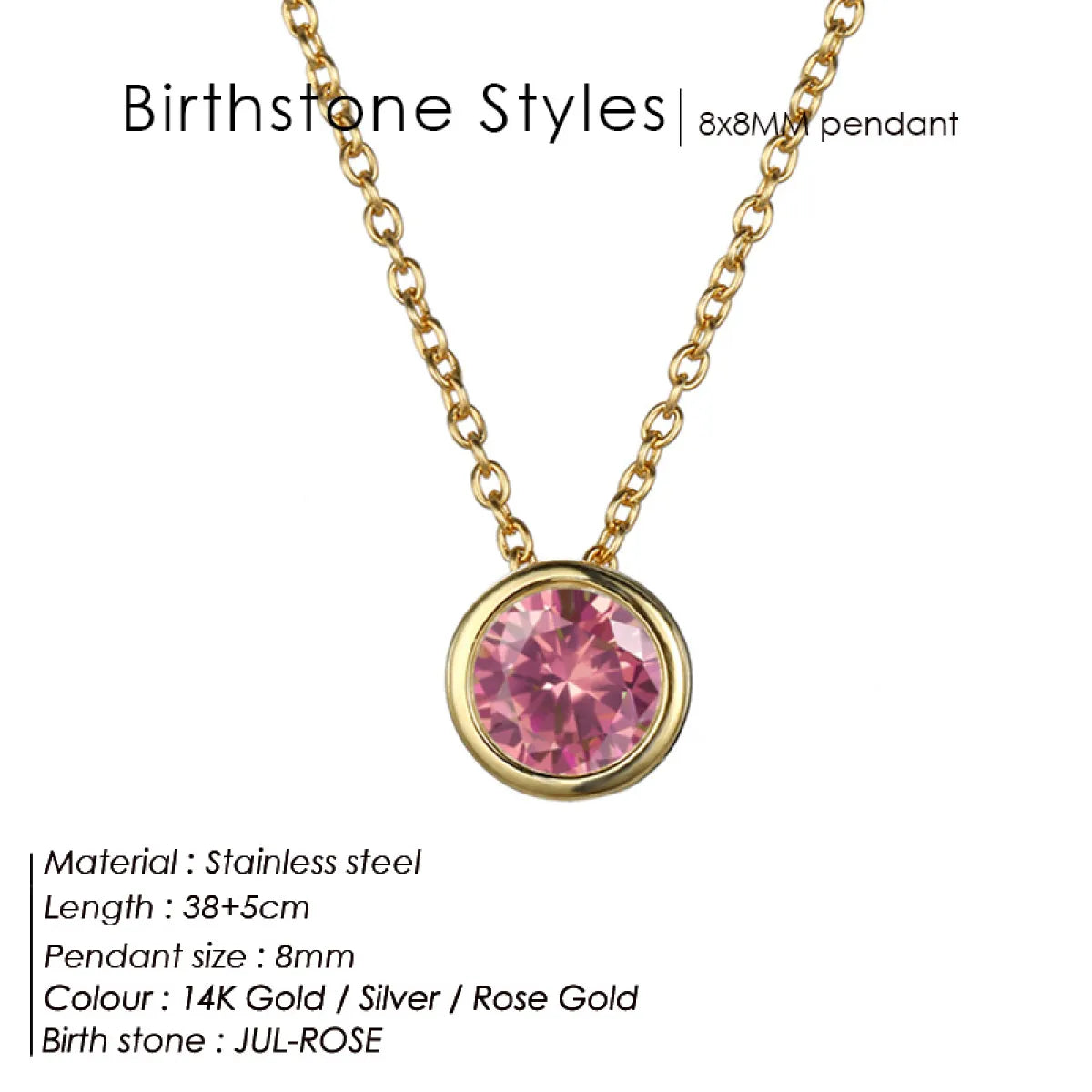 Style Loft Collection Stainless Steel Birth Gemstone Necklace