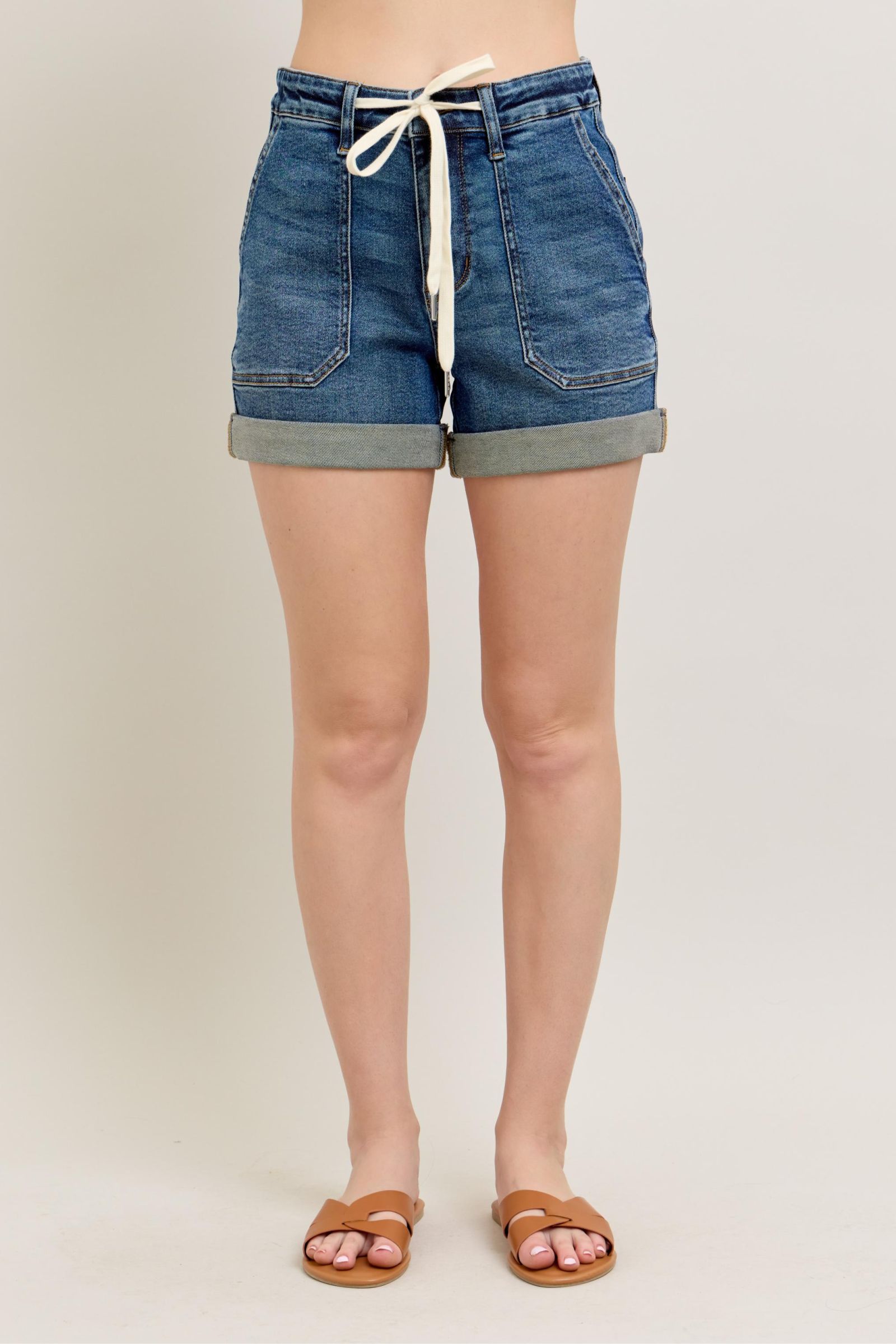 Judy Blue Full Size High Rise Cuff Denim Shorts Plus Size