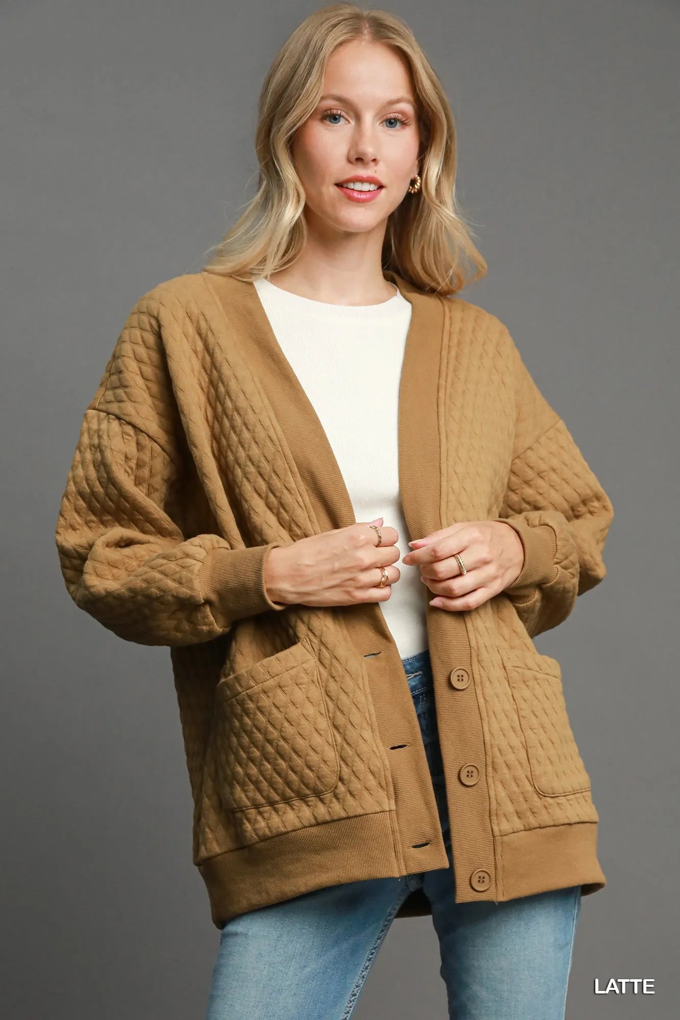 Umgee Button-Up Jacquard Cardigan