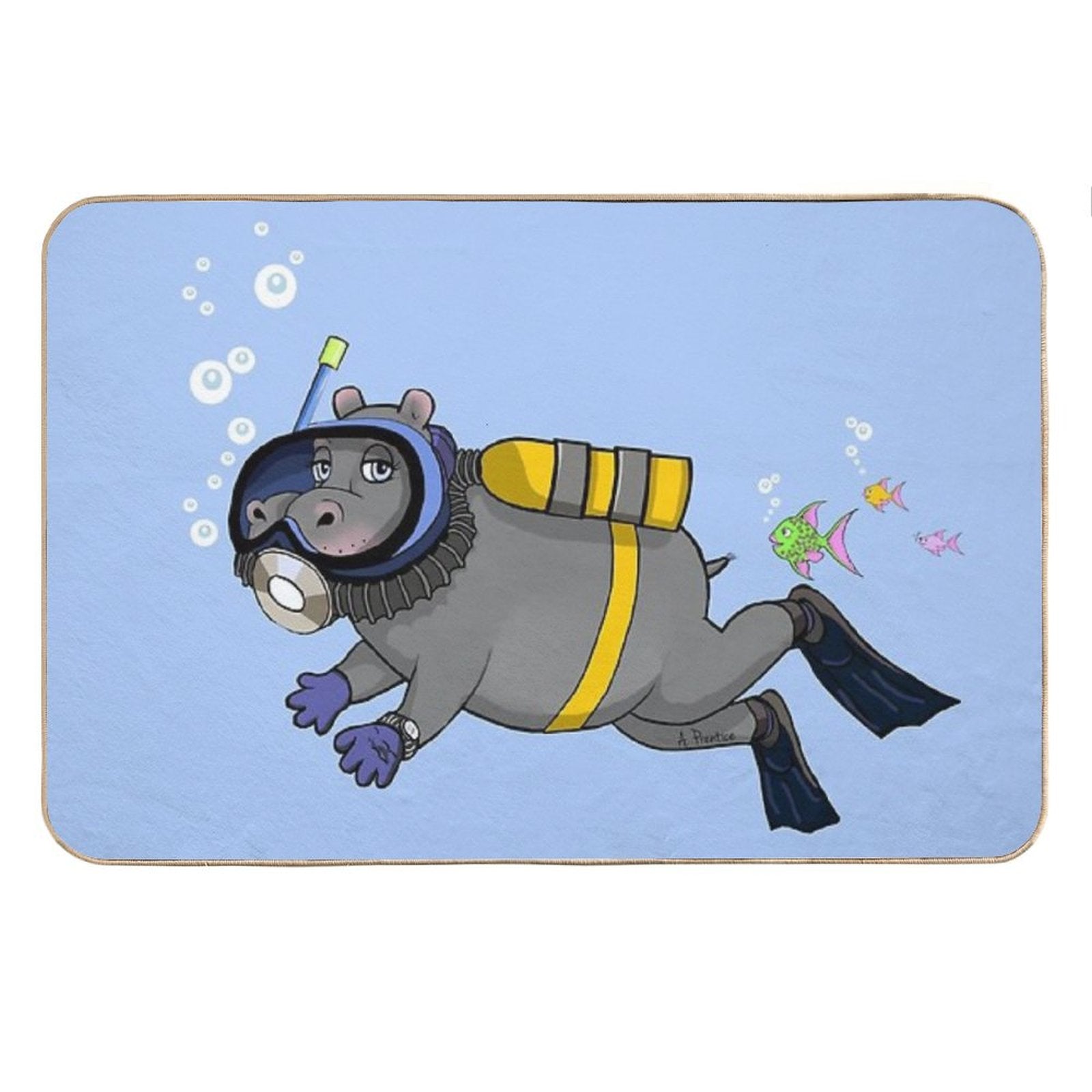 Diver Hippo Bath Mat