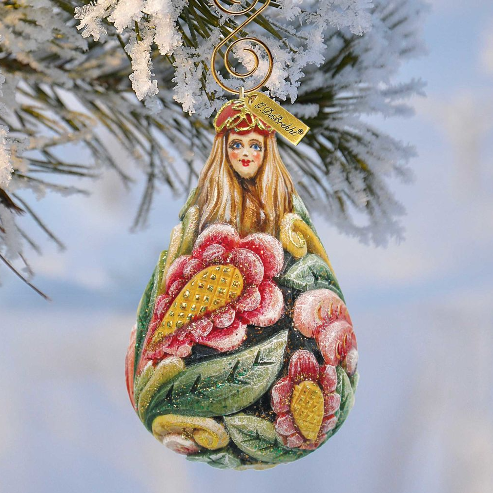 Flower Maiden Bell Sculpted Hand-Painted Christmas Ornament by G. DeBrekht - Love Family Kids Decor - 623151