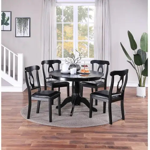 (.24) Style Loft Collection Classic Round 5pc Dining Set