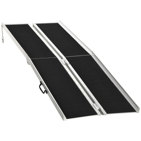 8&amp;#39; Threshold Ramp,Portable Wheelchair Ramp,Carpeted Foldable Handicap Ramp,