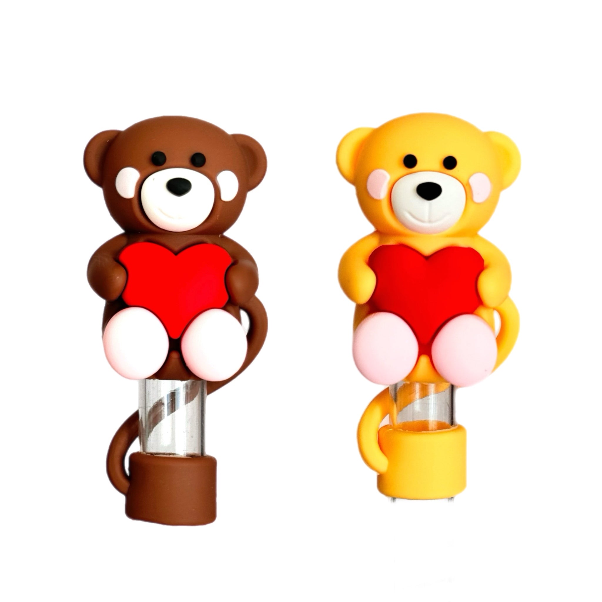 LOVE YOU BEAR STRAW TOPPERS