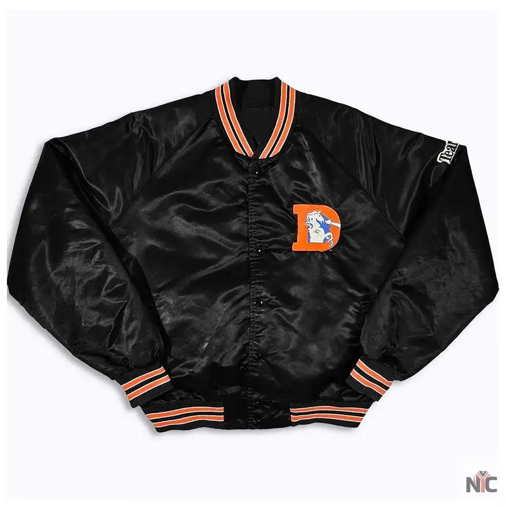 80s Denver Broncos Black Bomber Jacket