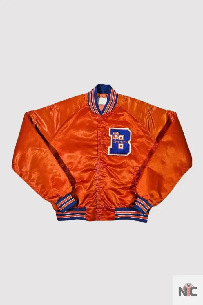 80s Denver Broncos Orange Bomber Jacket