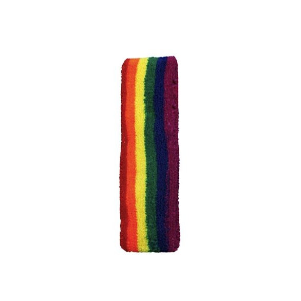 &amp;#39;80s Style Rainbow Sweatband | Absorbent Stretch Running Headband