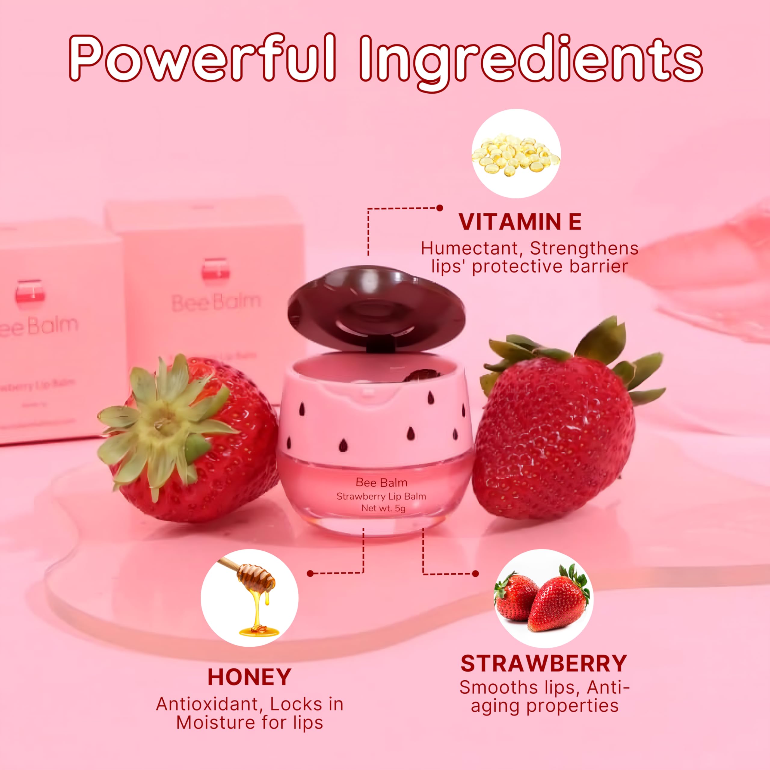 Original My Bee Balm Lip Balm - 2 pack Hydrating Balm Honey Pot for Dry, Chapped &amp;amp; Cracked Lips - Enriched with Propolis, Honey &amp;amp; Vitamin E - Soften, Smooth &amp;amp; Reduce Lip Lines