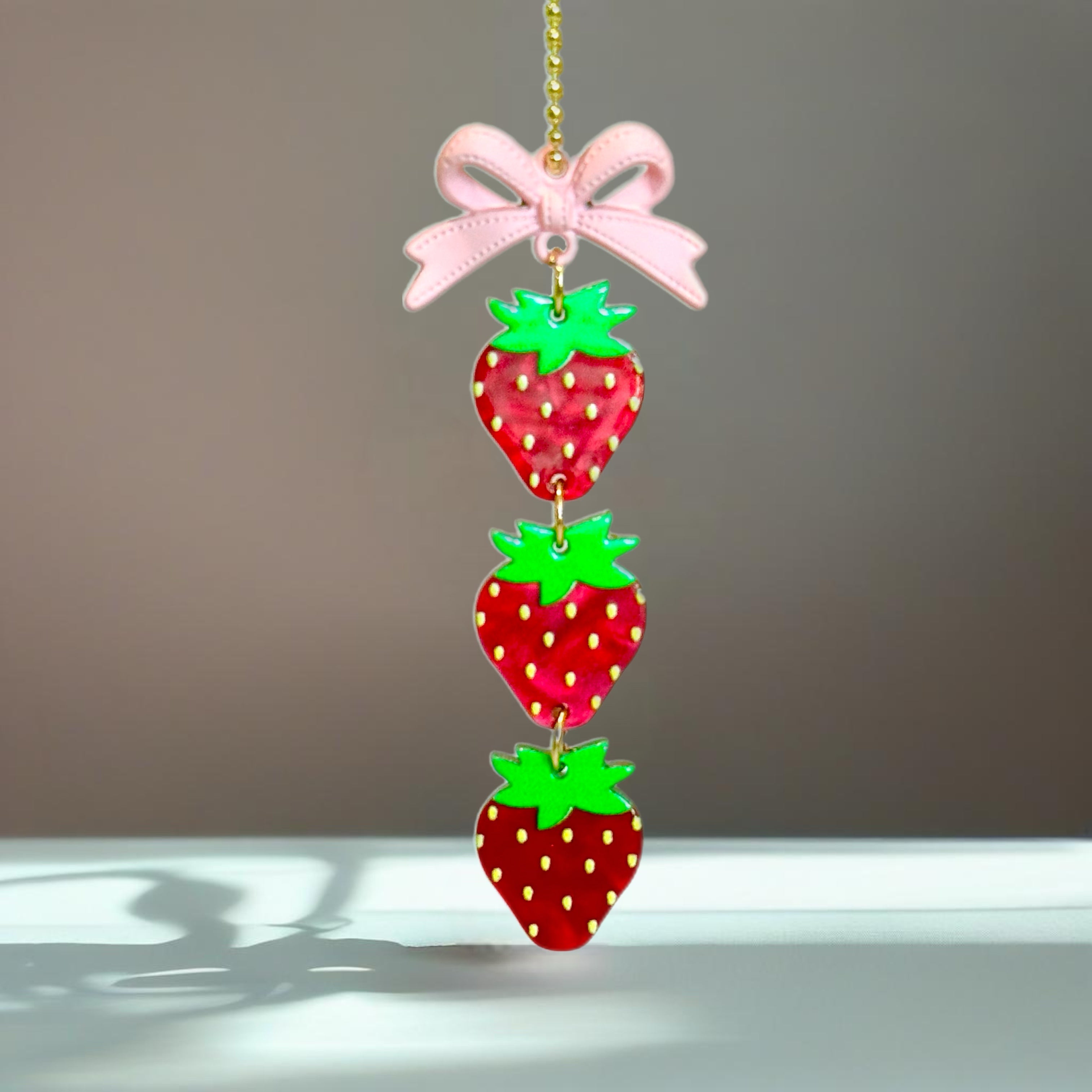 Coquette Strawberry Charm - Tumbler Handle Charm