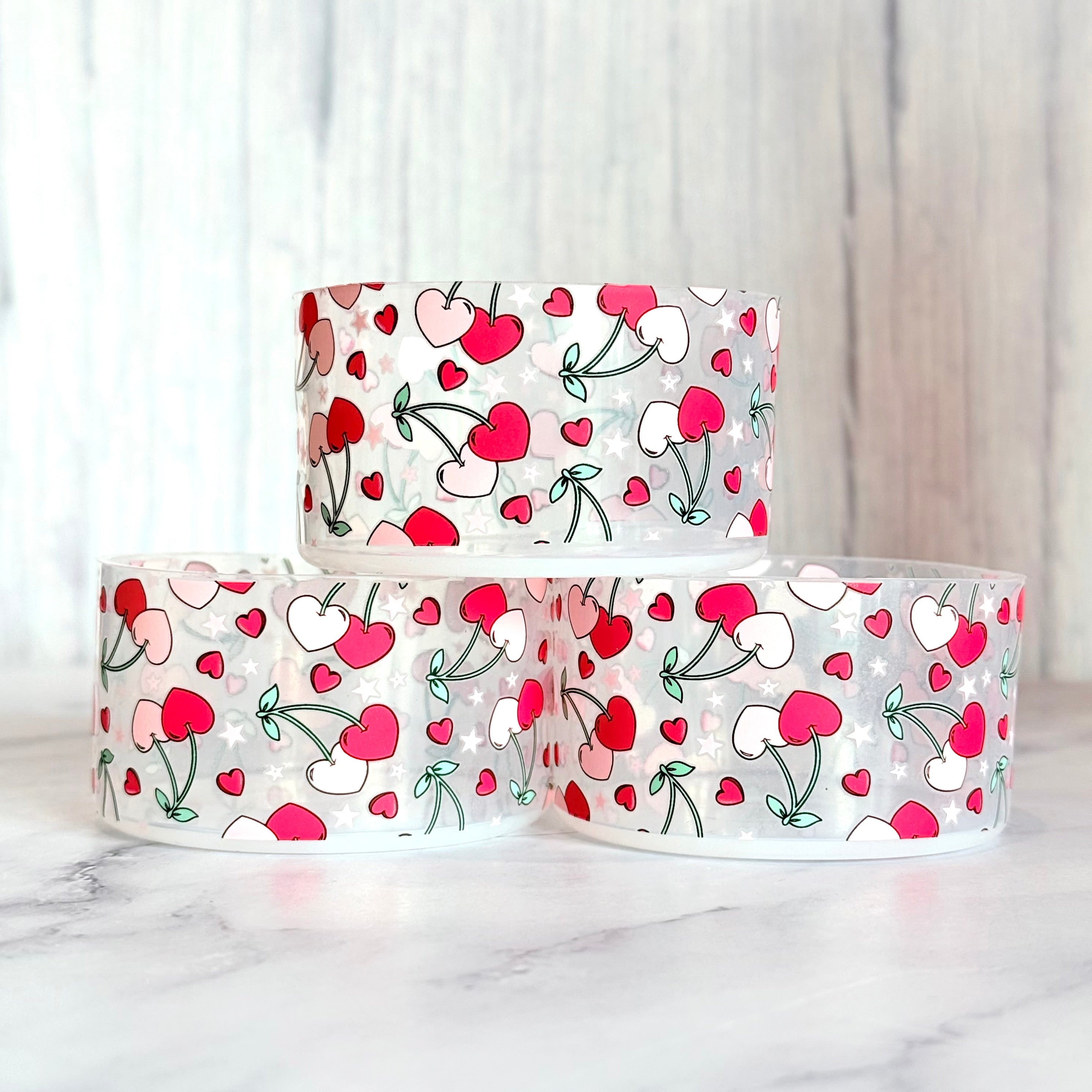 Clear Cherry Love Tumbler Boot   Red pink