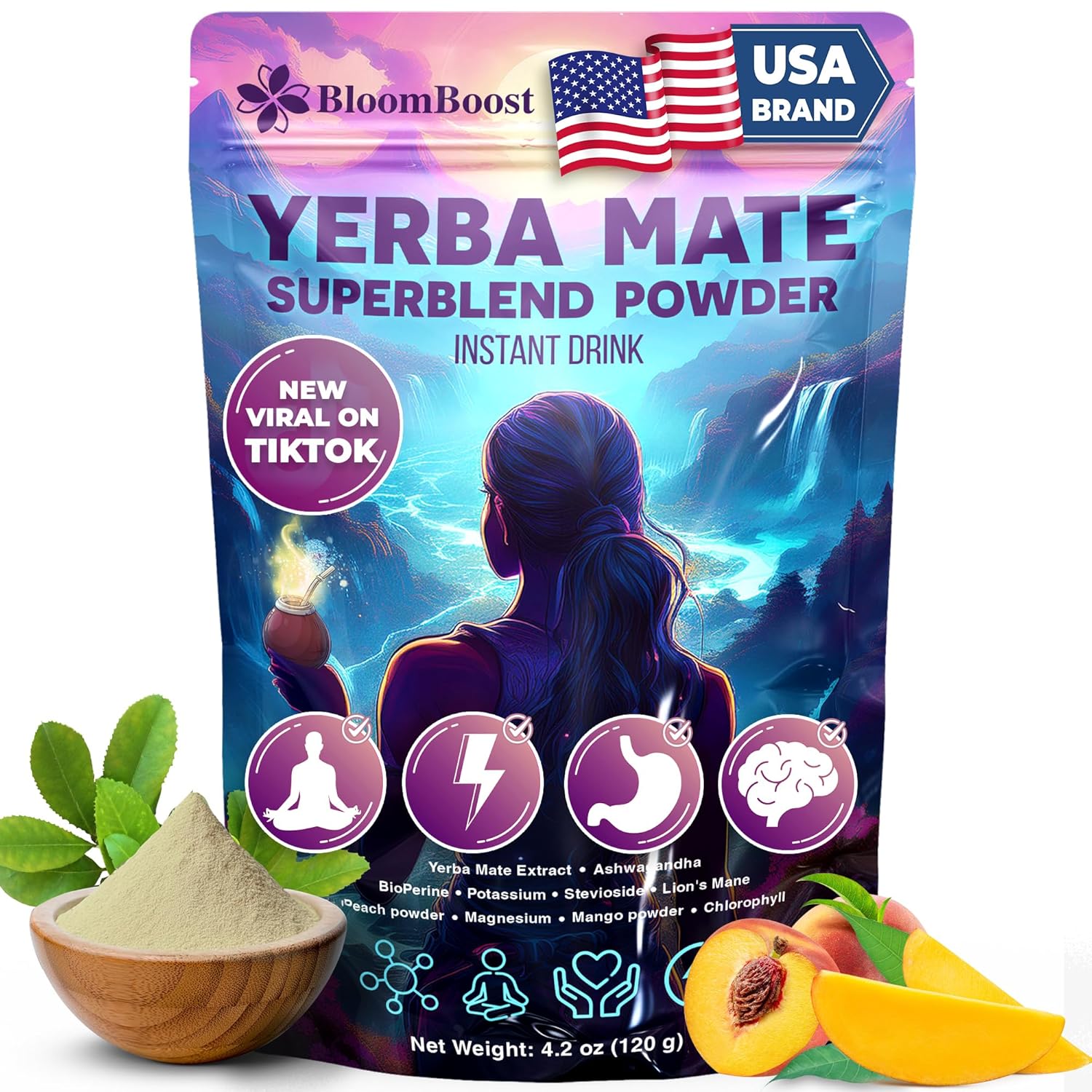 Yerba Mate Instant Tea Powder | Superfood Energy &amp;amp; Focus Blend