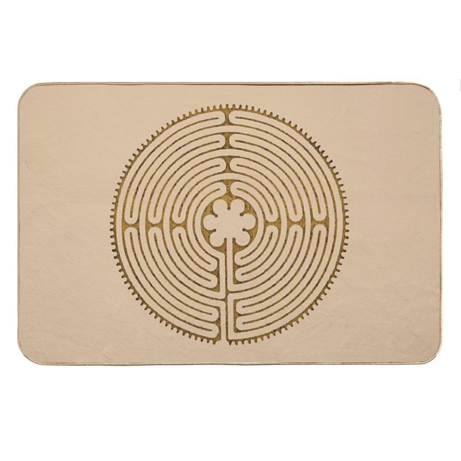 Symbol Chartres Labyrinth Metal Gold Antique Style Bath Mat