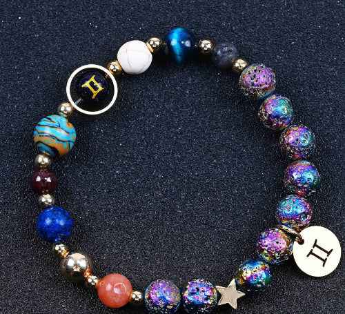 Blue San Volcanic Rock Constellation Bracelets – Colorful Twelve Constellations