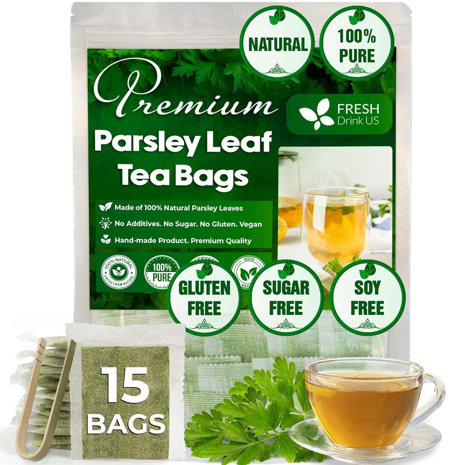 Premium Parsley Leaf Tea Bags, 100% Natural &amp;amp; Pure from Parsley Leaves.