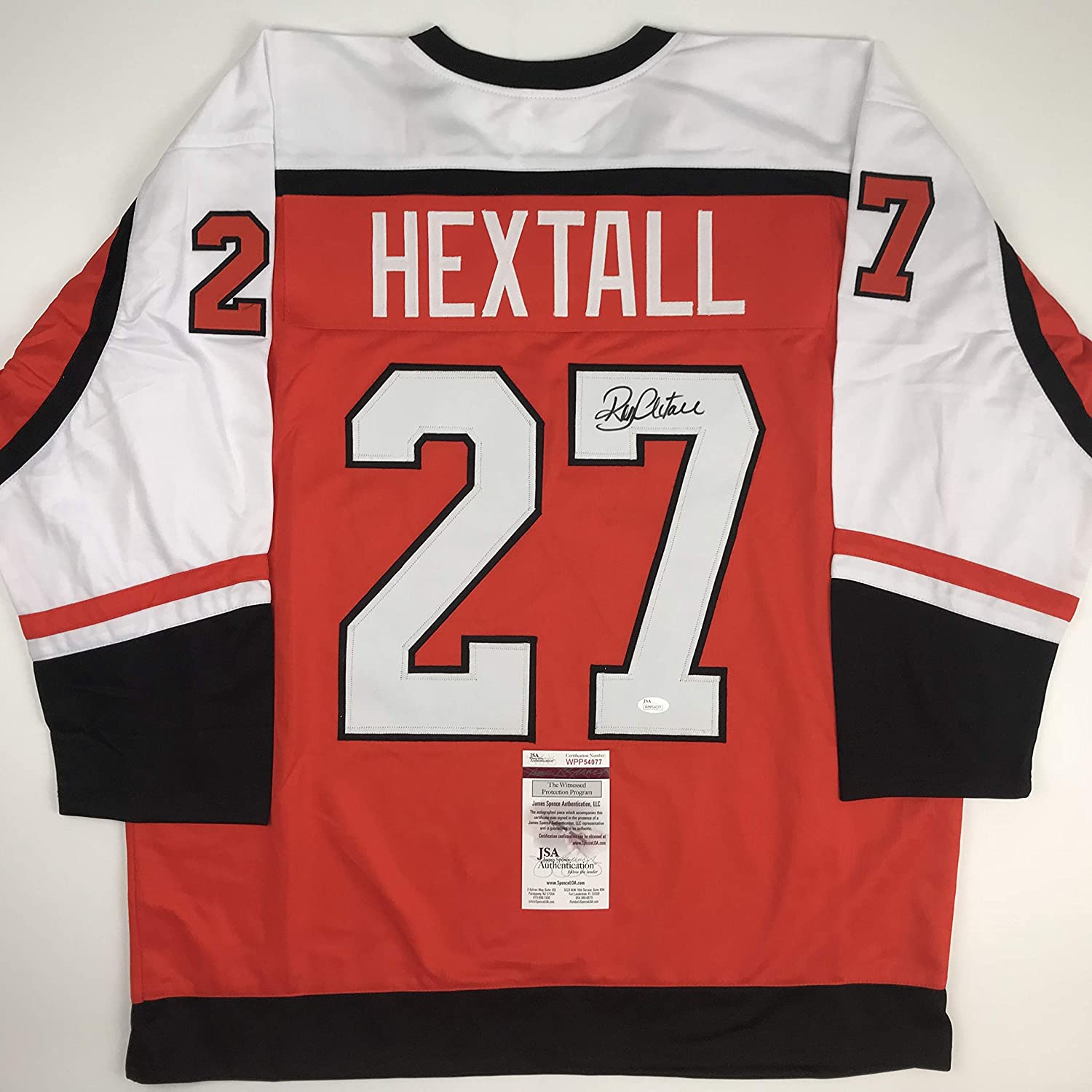Autographed/Signed Ron Hextall Philadelphia Orange Hockey Jersey JSA COA