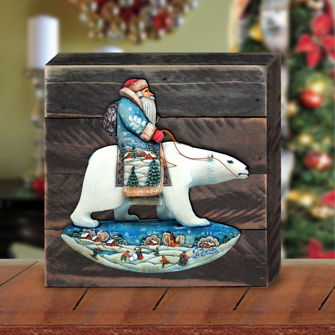 Polar Bear Wooden Decor by G. DeBrekht - Wildlife Holiday Decor - 8116382B