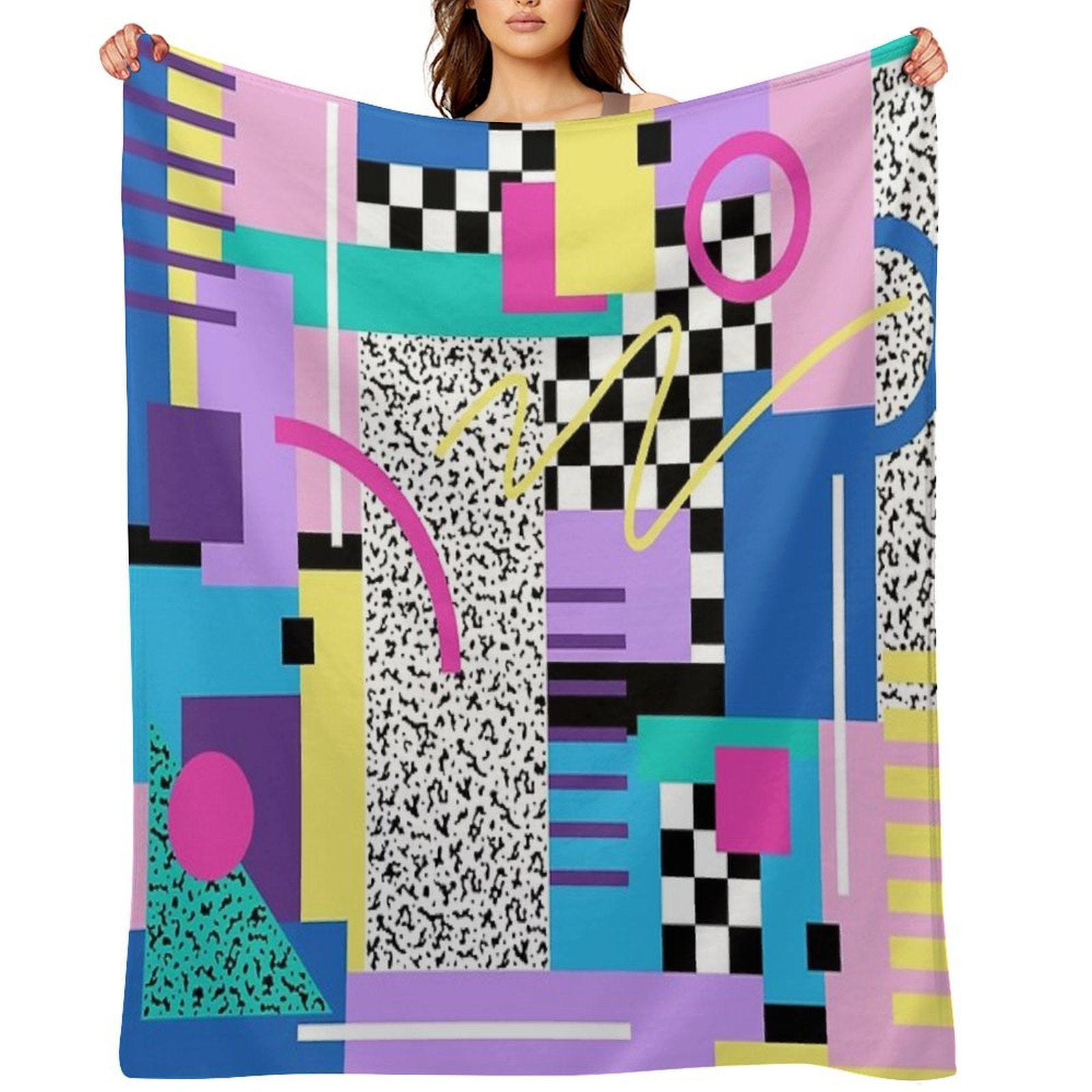 Memphis Pattern 110 - Retro 90s  80s Throw Blanket
