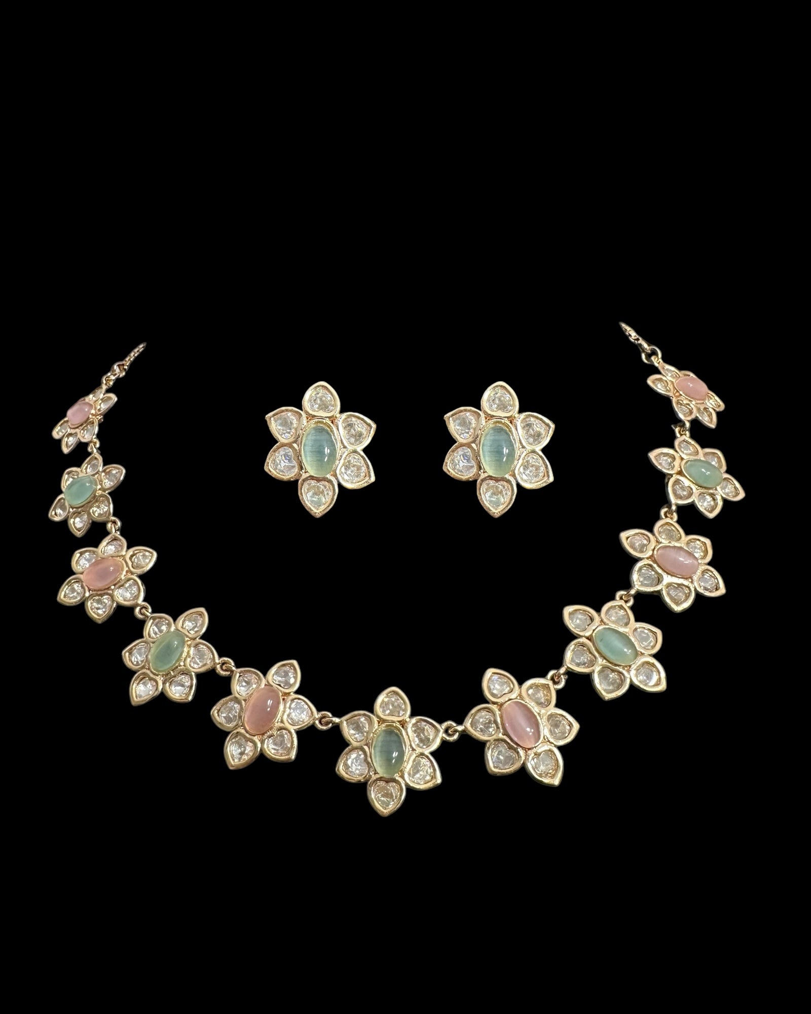 DNS177 Mina Polki set - pink and mint ( READY TO SHIP )