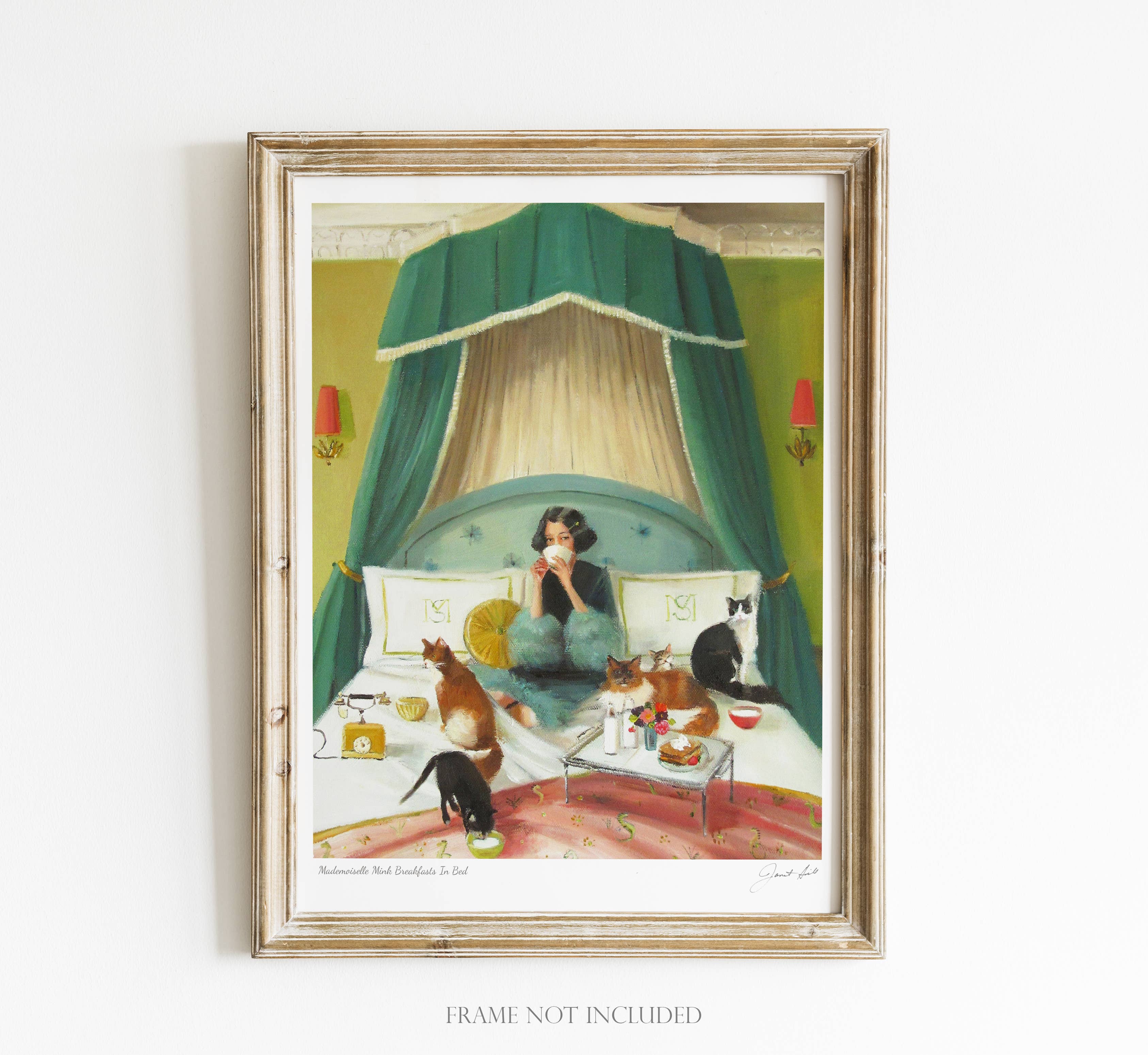 Mademoiselle Mink Breakfasts In Bed Art Print 8.5&amp;quot;x11&amp;quot;
