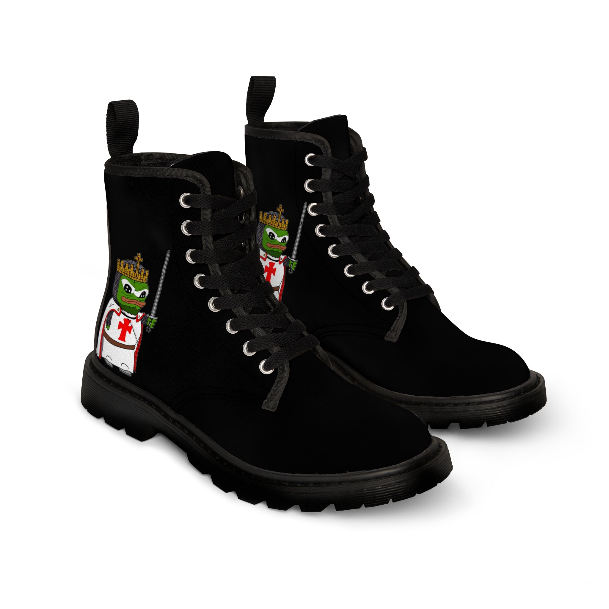 Pepe The Frogsader Knight Men&amp;#39;s Canvas Boots