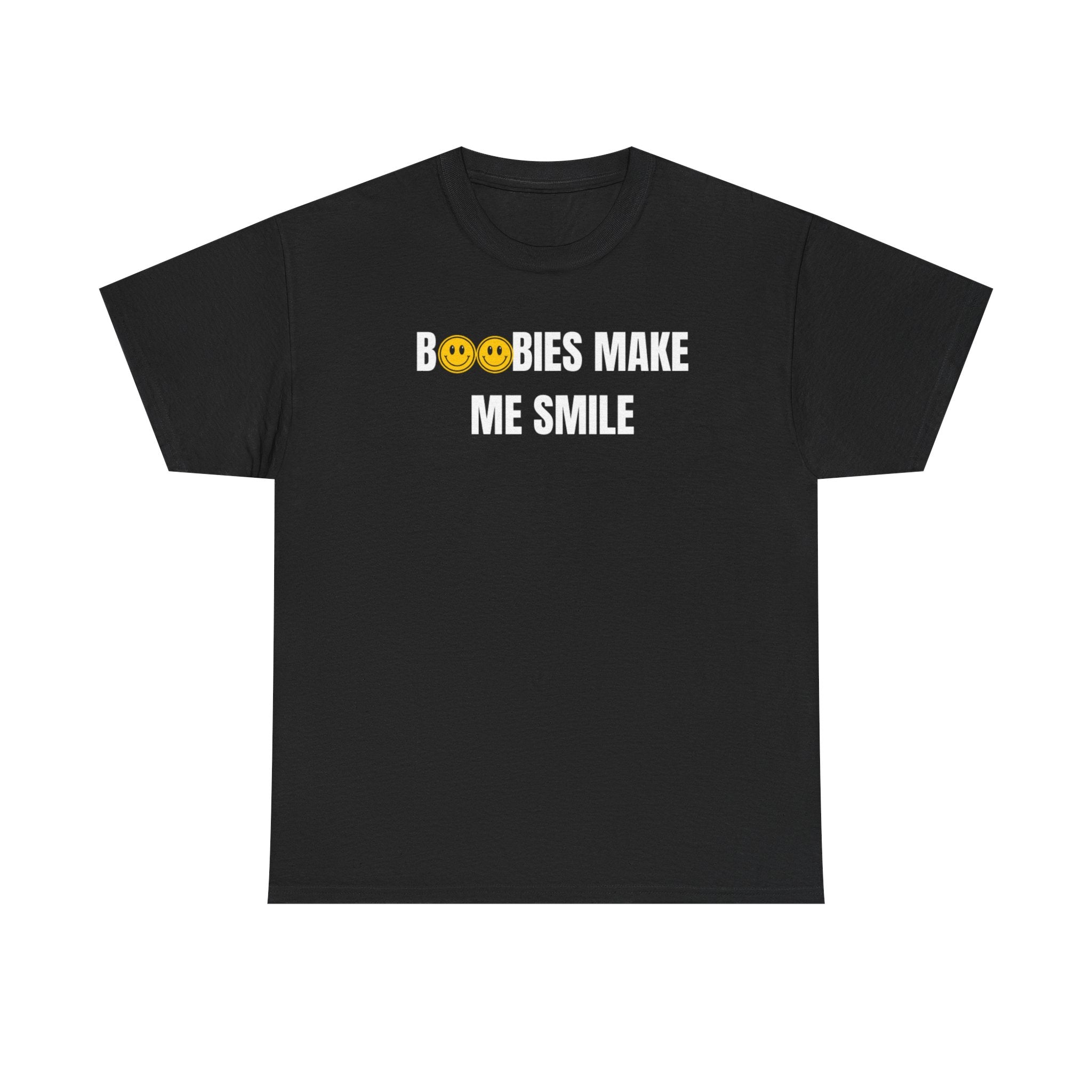 Boobies Make Me Smile Funny Shirt – Hilarious Adult Humor Graphic Tee for Men &amp;amp; Women