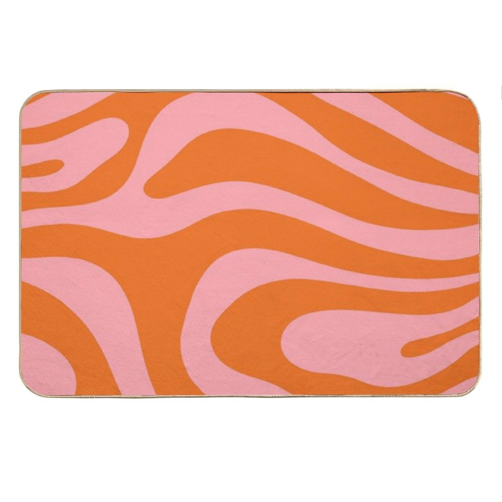 Abstract Retro 70s Orange Pink Bath Mat