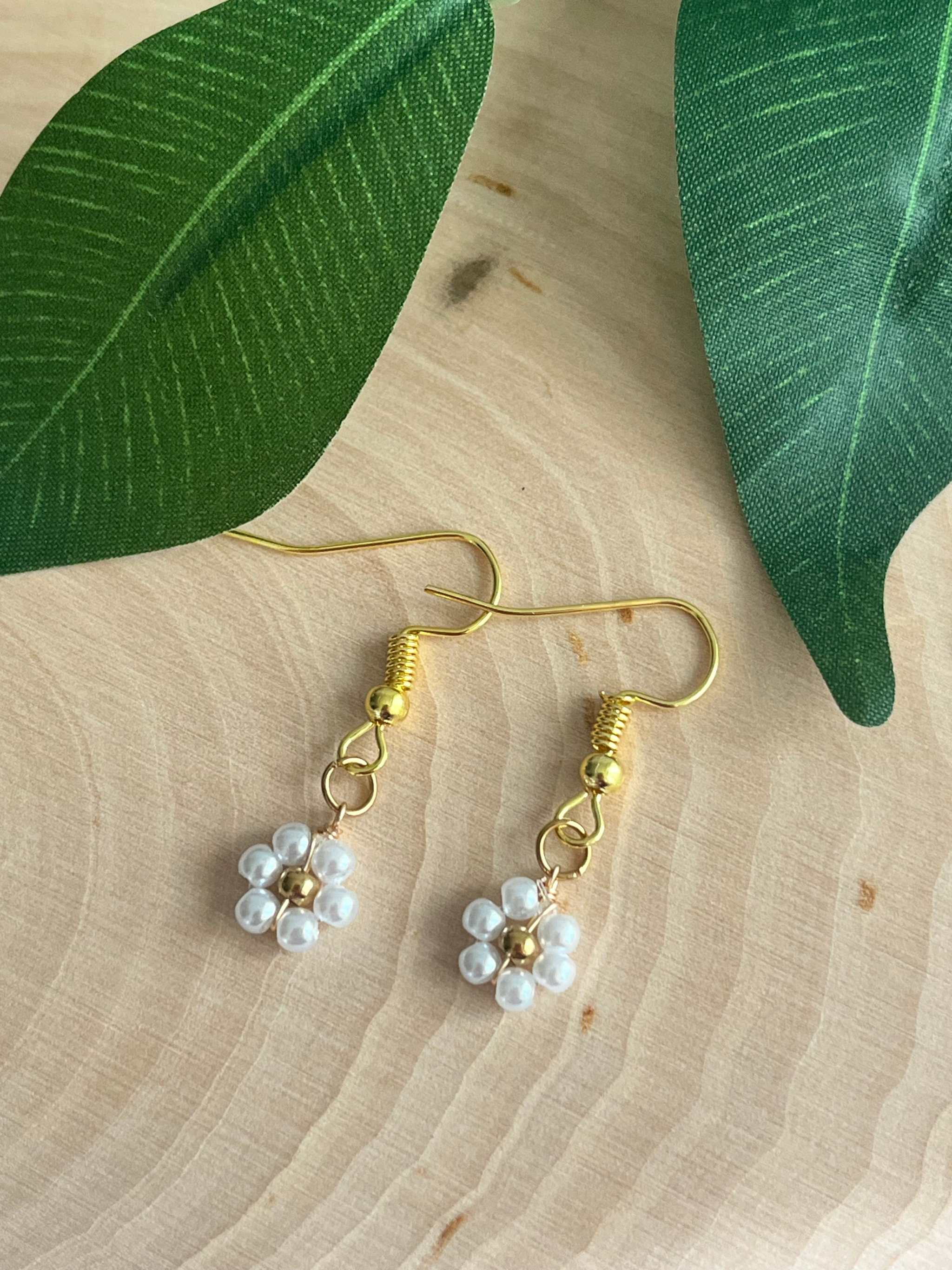 Gold Flower Earrings - Blooming in Faith Daisy Floral Gold Earrings