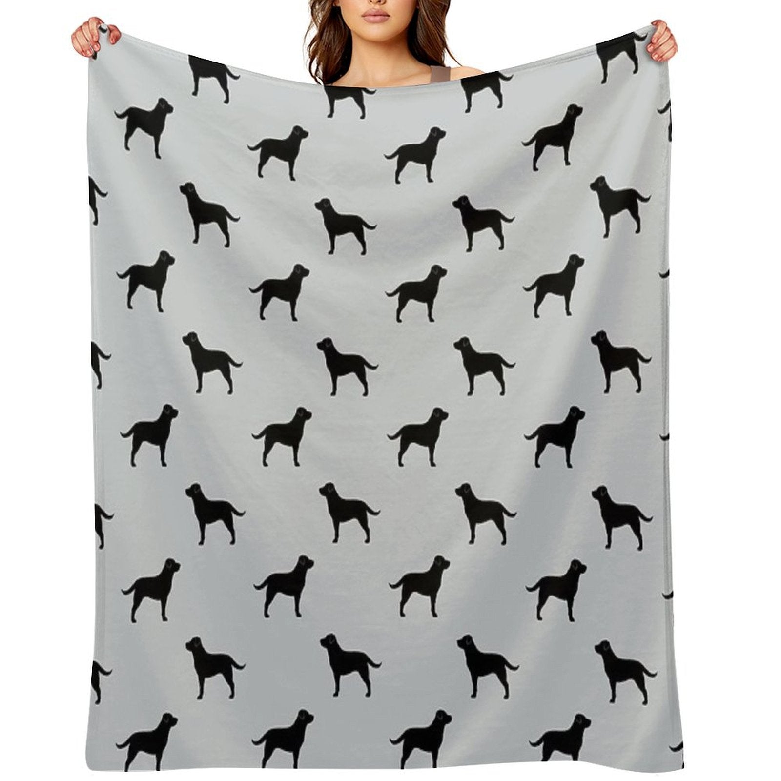 Black Labrador Retriever Silhouette(s) Throw Blanket