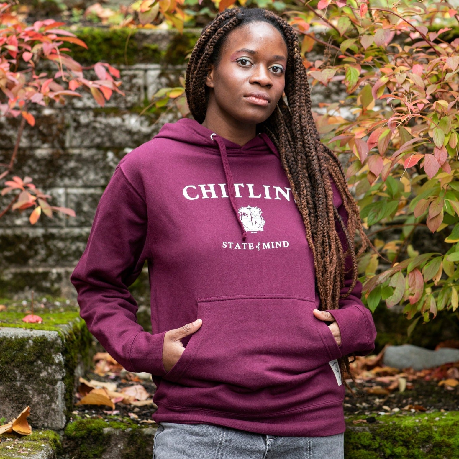 Chitlins State of Mind Hoodie in Maroon